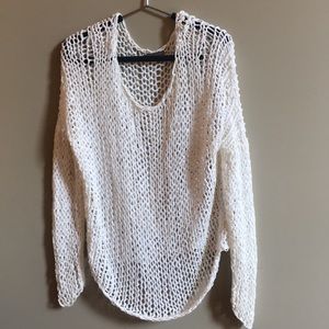 Vince Hand Woven White Sweater